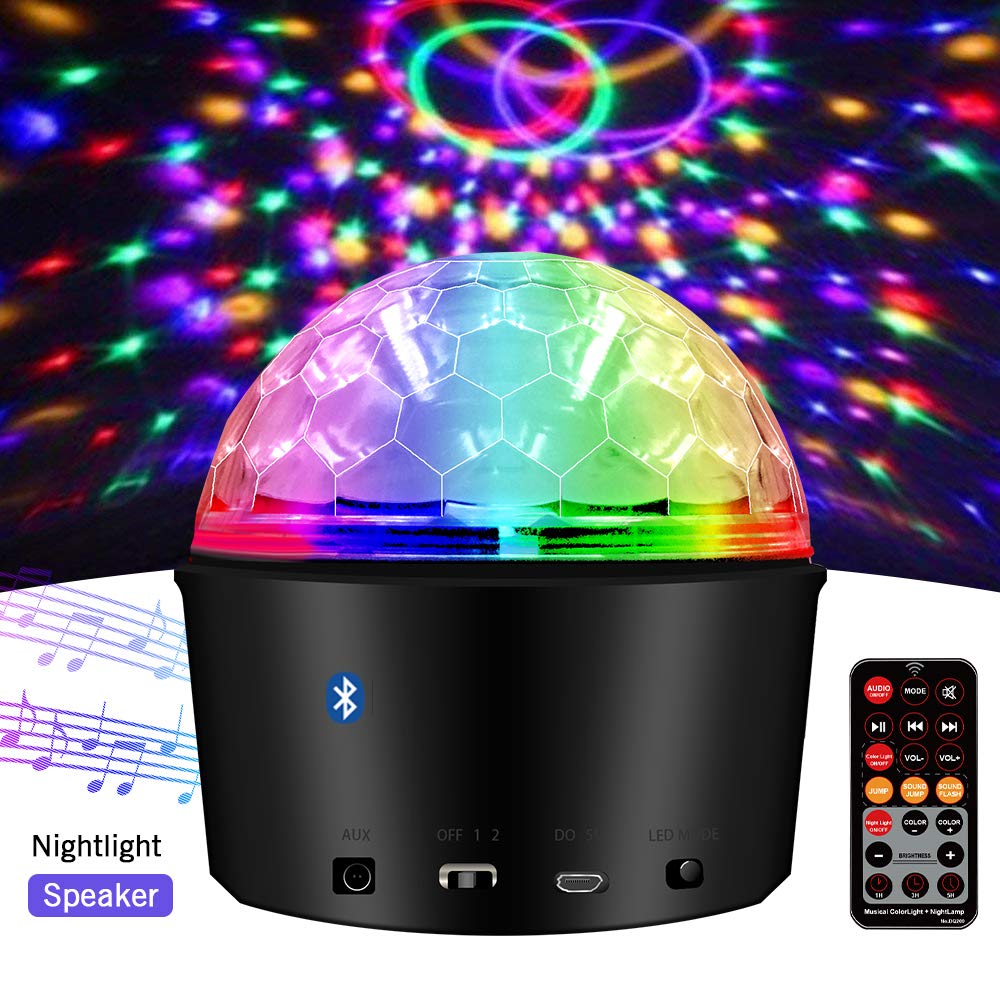Disco Crystal Magic Ball Light Bluetooth Speaker USB Remote Non