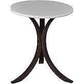 Niche Mia Bentwood Round Accent Side Table- Mocha Walnut Beige
