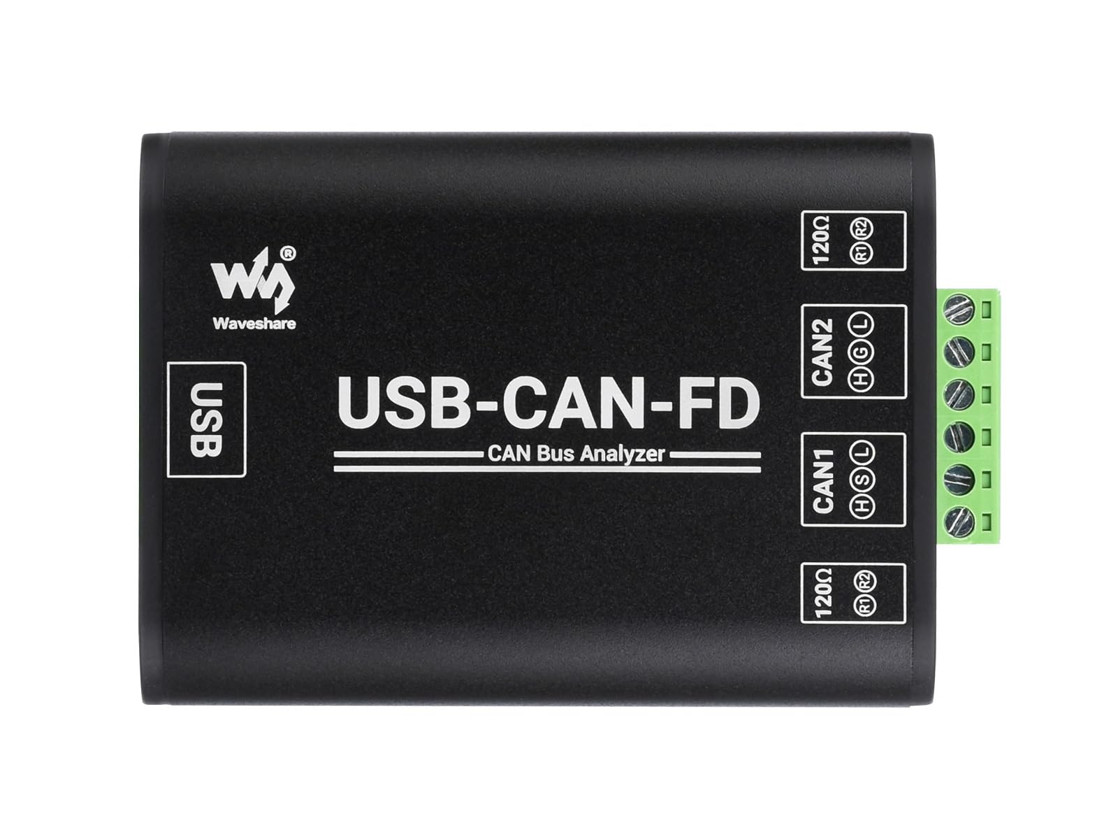Waveshare Industrial Grade CAN/CAN FD Bus Data Analyzer, USB To CAN FD Adapter, CAN/CAN FD Bus Communication Interface Card, compatible with Windows XP/7/8/10/11