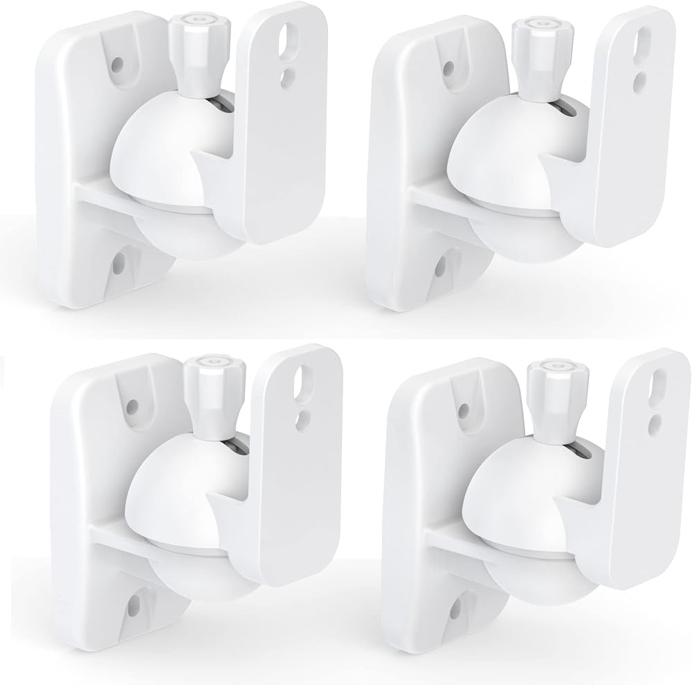 HomeMount Universal Wall Mount Brackets 4 Pack White 3.5kg (7.7lb)