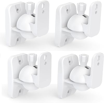 HomeMount Universal Wall Mount Brackets 4 Pack White 3.5kg (7.7lb)