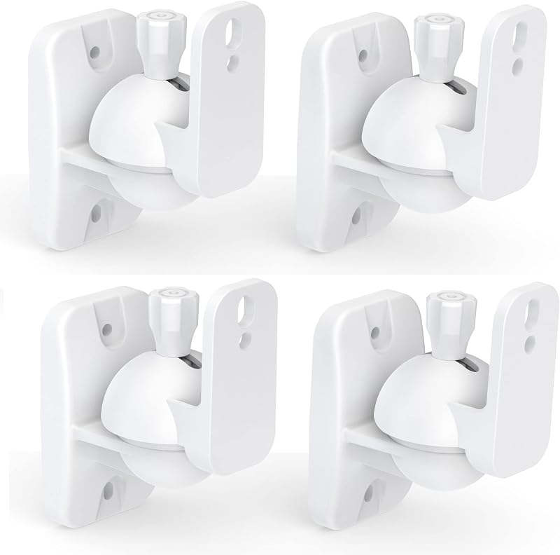 HomeMount Universal Wall Mount Brackets 4 Pack White 3.5kg (7.7lb)