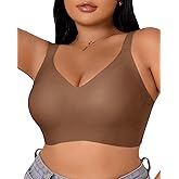 Women’s Plus Size Full Coverage Wireless Bras Supportive Wide Strap Comfort Bra for Sagging Breasts No Back Fat Minimizer Bra