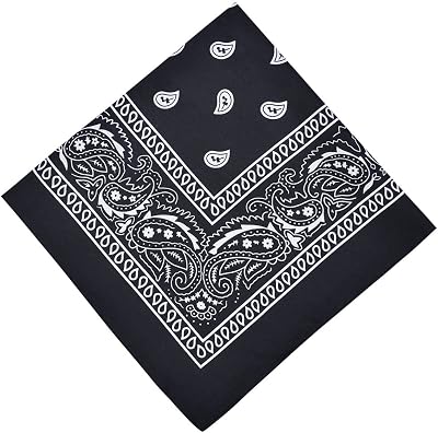 Aomig Bandana Head Scarf Men Women Cowboy Paisley Print Multi Purpose 73x36cm