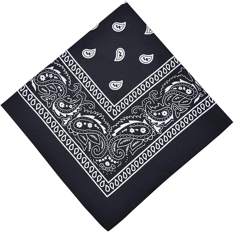 Aomig Bandana Head Scarf Men Women Cowboy Paisley Print Multi Purpose 73x36cm