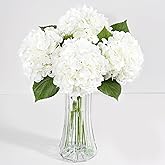4 Pcs White Hydrangea Artificial Flowers, Latex Real Touch Hydrangea Flowers, 19.6'' Full Faux Hydrangea Flowers Fake Flowers for Home Decor Party Wedding Centerpiece Bouquet Floral Arrangements