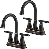 Bathroom Faucets for Sink 3 Hole, Hurran 4 inch Oil