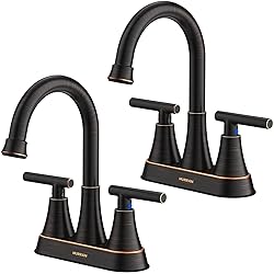 Bathroom Faucets for Sink 3 Hole, Hurran 4 inch Oil