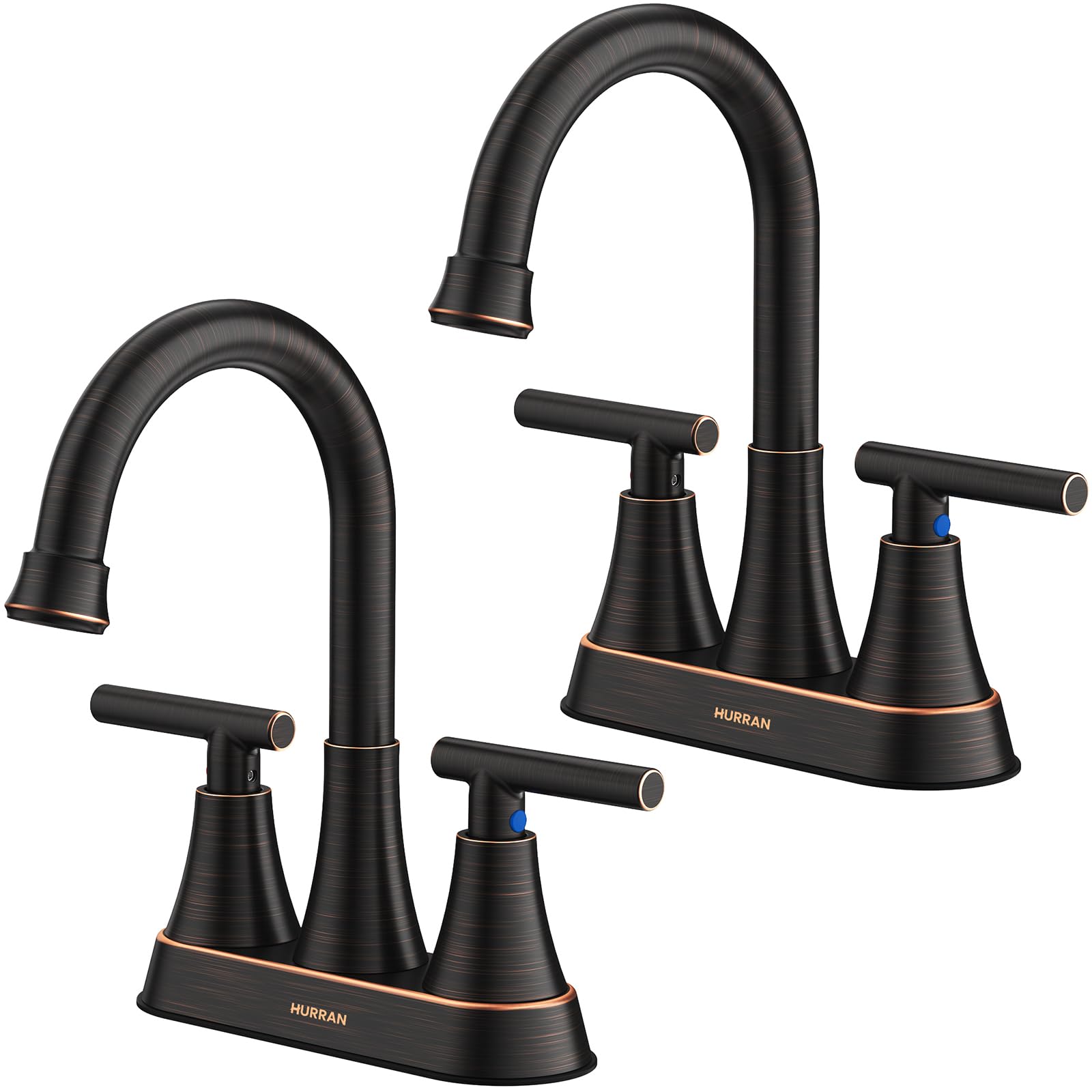 Bathroom Faucets for Sink 3 Hole, Hurran 4 inch Oil