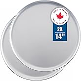 Norjac 14 Inch Pizza Pan, 2 Pack, Round Aluminum Pans, Baking Tray for Oven, Rust-Free, Durable & Long Lasting