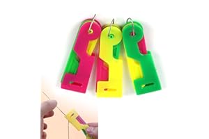 GIRLSVORLSVI Automatic Needle Threader, DIY Hand Sewing Machine, Sewing Thread, for Embroidery, Cross Stitch Craft, 3PCS, (Random Color) (Asian, Packs, 3)