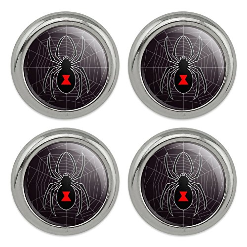 Black Widow Spider on Web Metal Craft Sewing Novelty Buttons - Set of 4