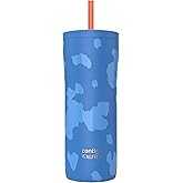 Contigo x Ally Love Streeterville Stainless Steel Tumbler with Straw, Easy Clean Lid, Leak Proof, BPA Free, 24oz, Stellar Jay