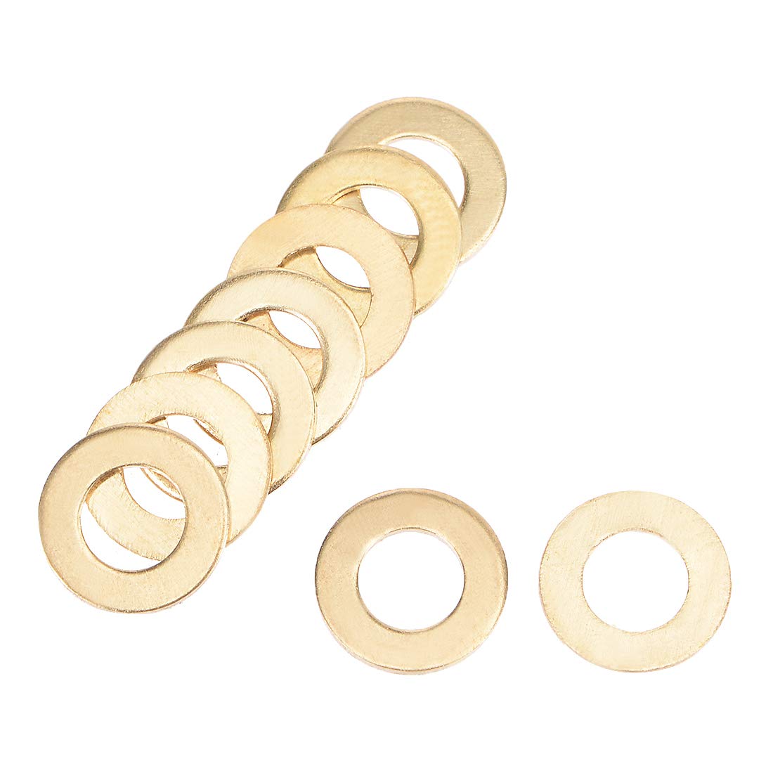 sourcing map 100Pcs 4mm x 8mm x 0.5mm Copper Flat Washer for Screw Bolt