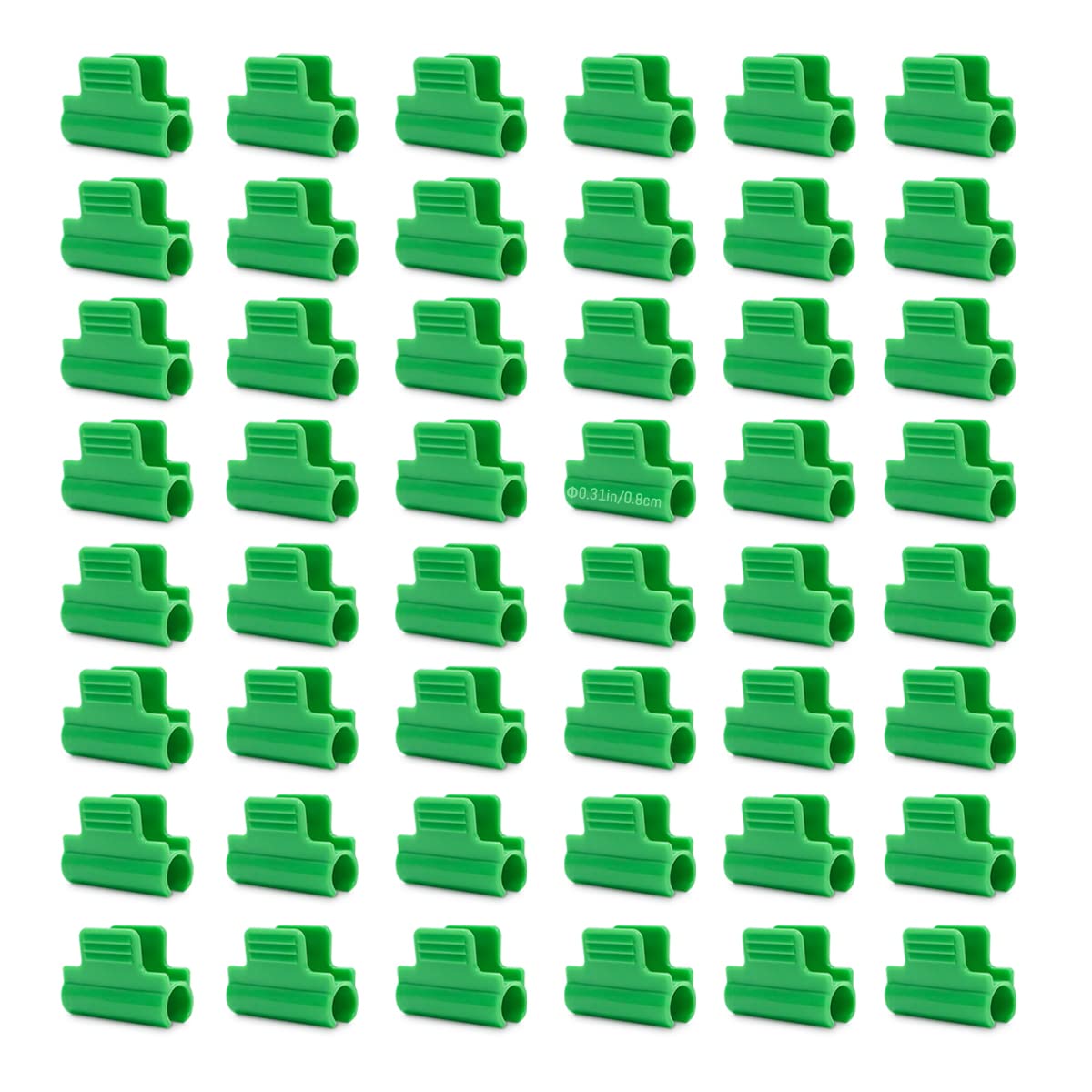 Modixun 48pcs Greenhouse Clamps, Greenhouse Clips, Film Row Cover Netting Tunnel Hoop Clip, Frame Shading Net Rod Clip for Garden Hoops, Grow Tunnel, Support Frame, 8mm
