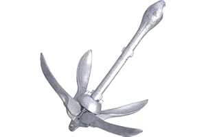 SeaSense Folding Grappling Anchor - Ideal for Fishing Vessels, Dinghies, Kayaks, Canoes & More, Great for Strong Currents & Sandy, Muddy or Weedy Bottoms - Galvanized Iron, 1.5 lbs, For Boats 5’ - 10’