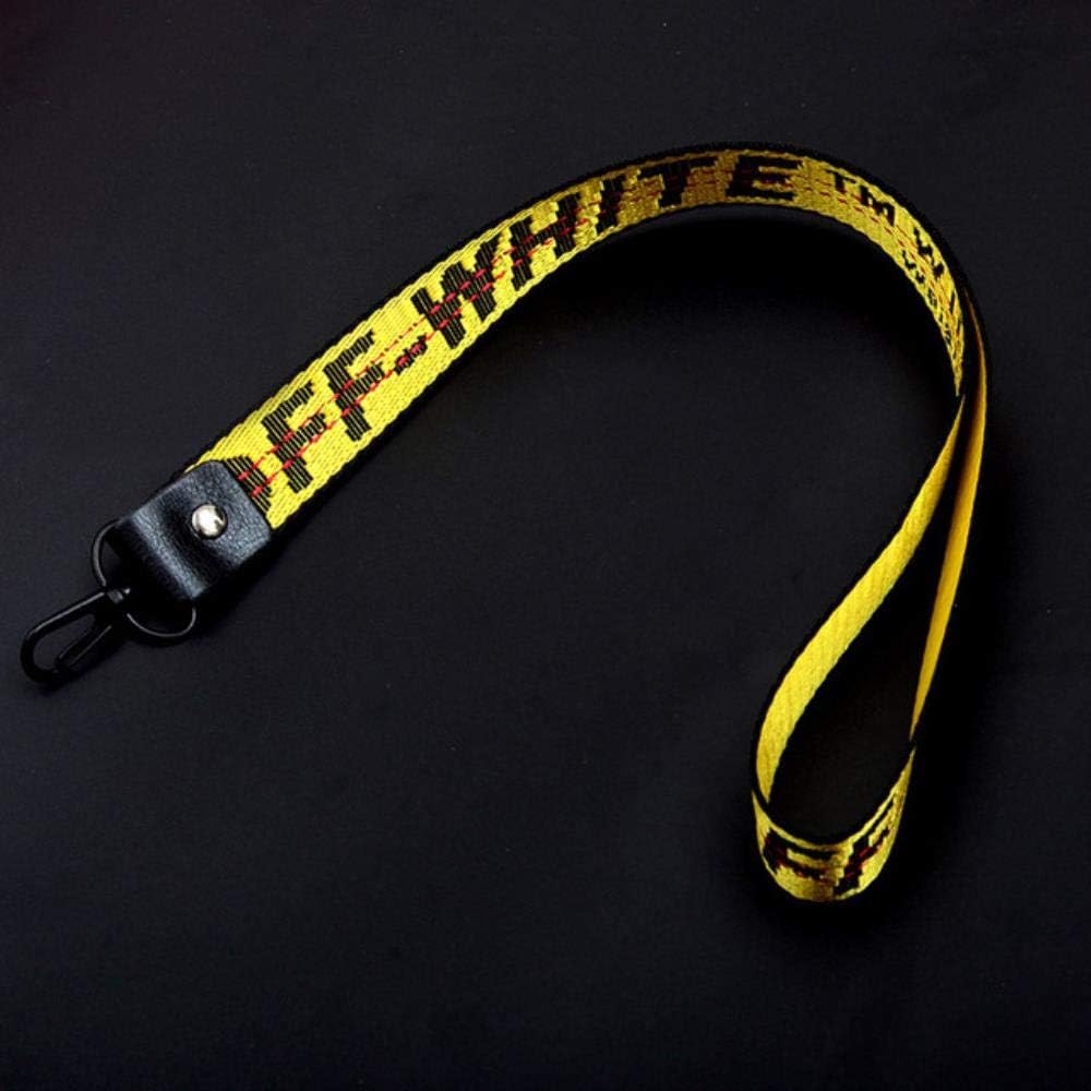 LWLJCFFF Off White Keychain Braided Ribbon Keychains For Women Men Phone Case Lanyard Key Chain Car Key Ring Wallet Bag Pendant,Long-Yellow