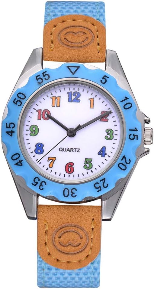 OUBAO Kids Watch Stylish Simplicity Colorful Strap Arabic Number Sport Quartz Wrist Watch