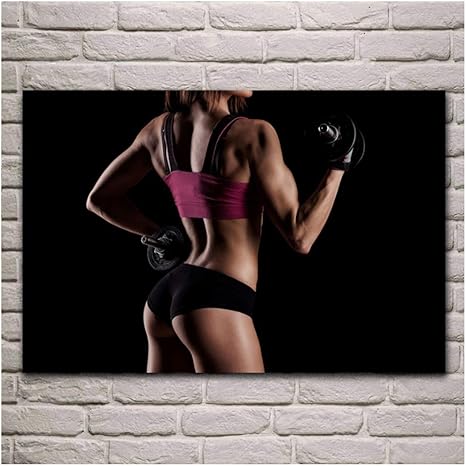 Amazon Com Yhyxll Sexy Sport Girl Abs Fitness Workout Pose Female Poster Living Room Home Wall Decorative Canvas Art Print Print On Canvas 60x90cm No Frame Posters Prints