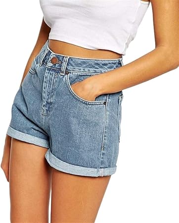 jeans corti vita alta