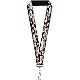 Buckle-Down Lanyard-1.0"-Flying Pigs Black/White/Pink