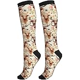 Guiteinyi Avocado Compression Socks Women Men Knee High Stock for Running Work Support Nurses Travel