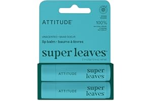 ATTITUDE Lip Balm Duo, EWG Verified, Fragrance Free Moisturizing Lip Care with Castor Oil, Coconut Oil & Shea Butter, Vegan, 
