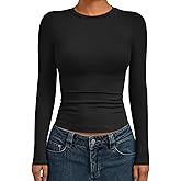 AUTOMET Womens Long Sleeve Shirts Basic Compression Going Out Crop Tops Fall Fashion Y2K Clothes 2025