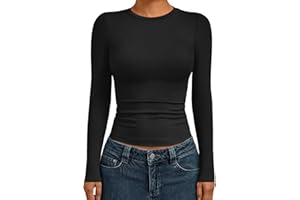 AUTOMET Womens Long Sleeve Shirts Basic Compression Going Out Crop Tops Fall Fashion Y2K Clothes 2025