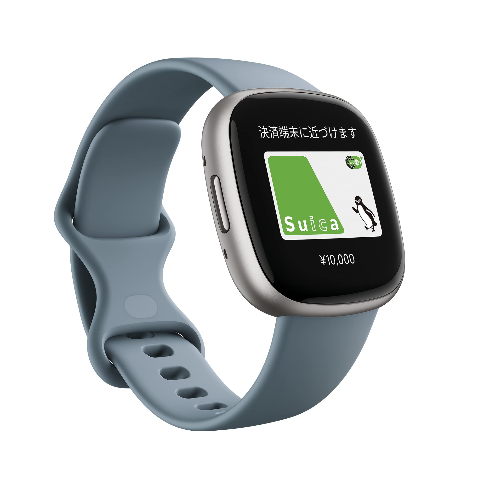 (Suica Compatible) Fitbit Versa 4 Smart Watch with Reminder Function, Waterfall Blue [6 Days Battery Life / Equipped with Alexa / GPS Compatible] FB523SRAG-FRCJK