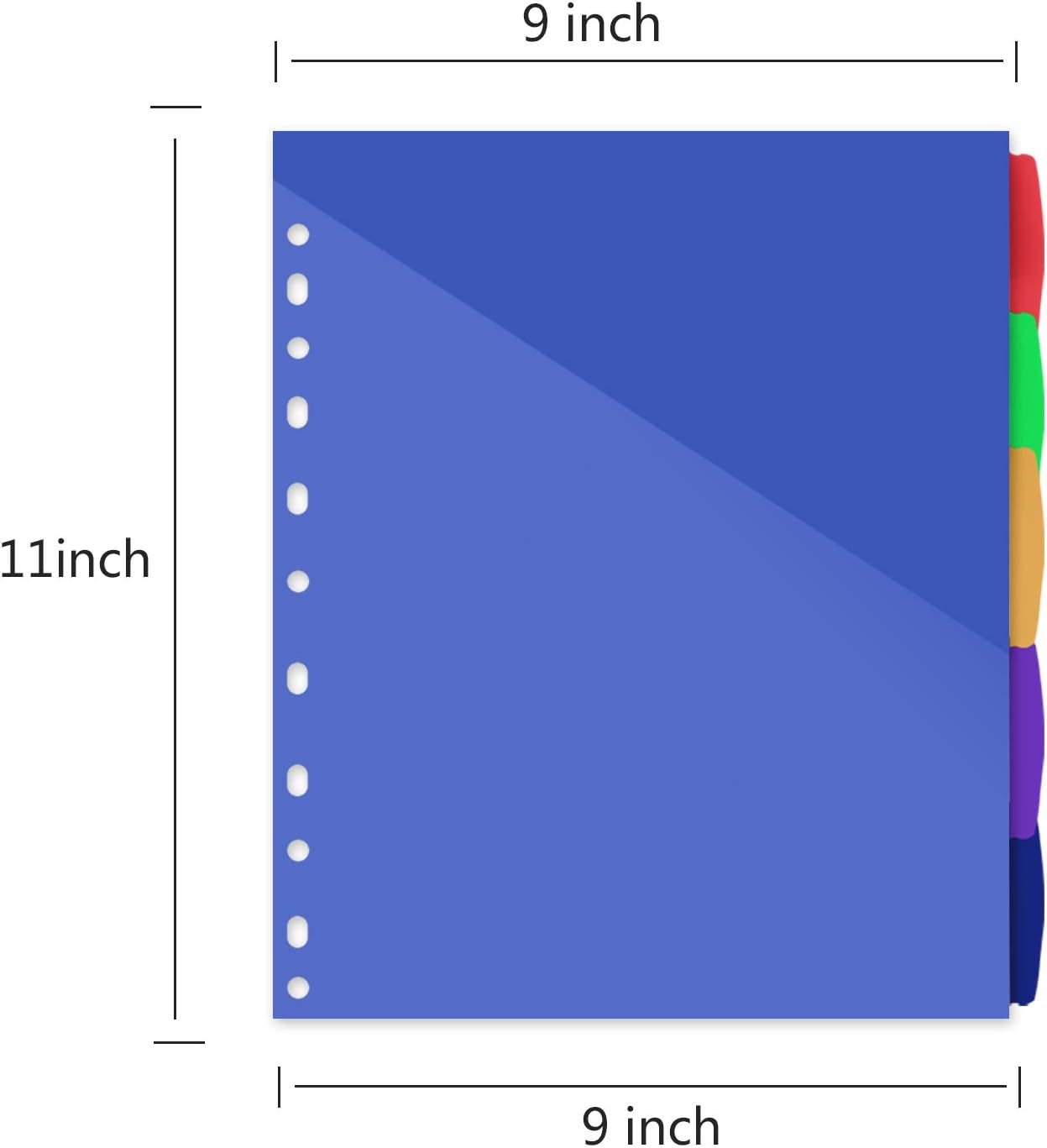 INFUN Plastic 5-Tab Dividers with Front Pocket, Plastic Pocket Dividers for 3-Ring Binders, Pack of 3 Sets, Multicolor Tab dividers : Office Products
