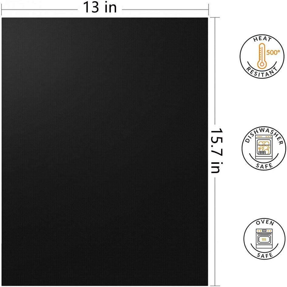 ZeroStory Grill Mat - 100% Non Stick Black Grill Mats, Works on Electric Grill Gas Charcoal BBQ - 15.75 x 13-Inch, Thickening Upgrade Reusable & Easy to Clean (2 Pack): Garden & Outdoor