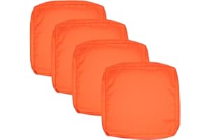 FLYMEI Patio Cushion Covers 24x24x4 Waterproof Outdoor Cushion Cover Replacement 4Packs Outdoor Seat Cushion Slipcover for Outdoor Rattan Chair Sofa, Orange, Halloween Decor