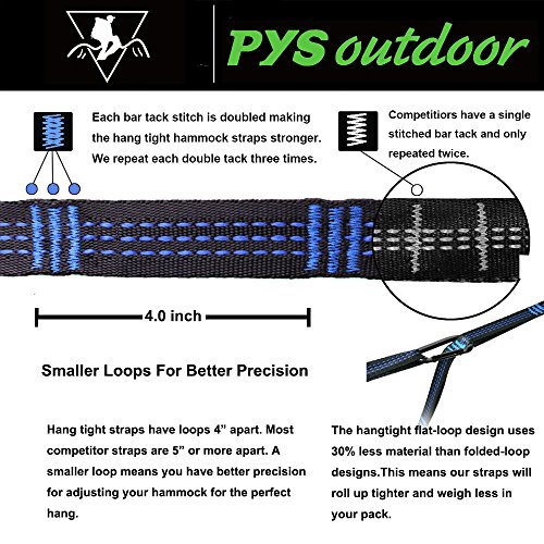 XL Hammock Tree Straps, 40 Loops&20ft Long Combined, 2000 LBS Heavy
