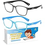 KDDOU 2 Pack Kids Blue Light Blocking Glasses for Girls & Boys Age 3-12, Ease Digital Eye Strain, Headache & Blurry Vision
