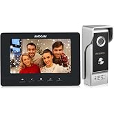 Video Intercom System, 7 Inch Monitor Wired Video Doorbell Door Phone Kits | IR Outdoor Camera Door Intercom, Dual-Way Intercom Unlock, Monitoring, Night Vision Waterproof for Home Video Surveillance