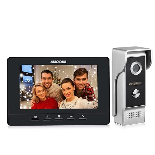 Video Intercom System, Inches Monitor Wired Video Door Phone Doorbell  Kits, IR Outdoor Camera Door Intercom, Support Unlock, Monitoring, Dual-Way 