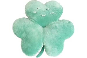 Maxpetus Smile clover cushion St. Parker's Day clover pillows Lucky four-leaf clover cushion (14.9in×12.9in, Green)