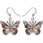 Enamel Alloy Rhinestone Butterfly Earrings Dangle Fashion Insect Summer Jewelry Butterfly Gifts for Women