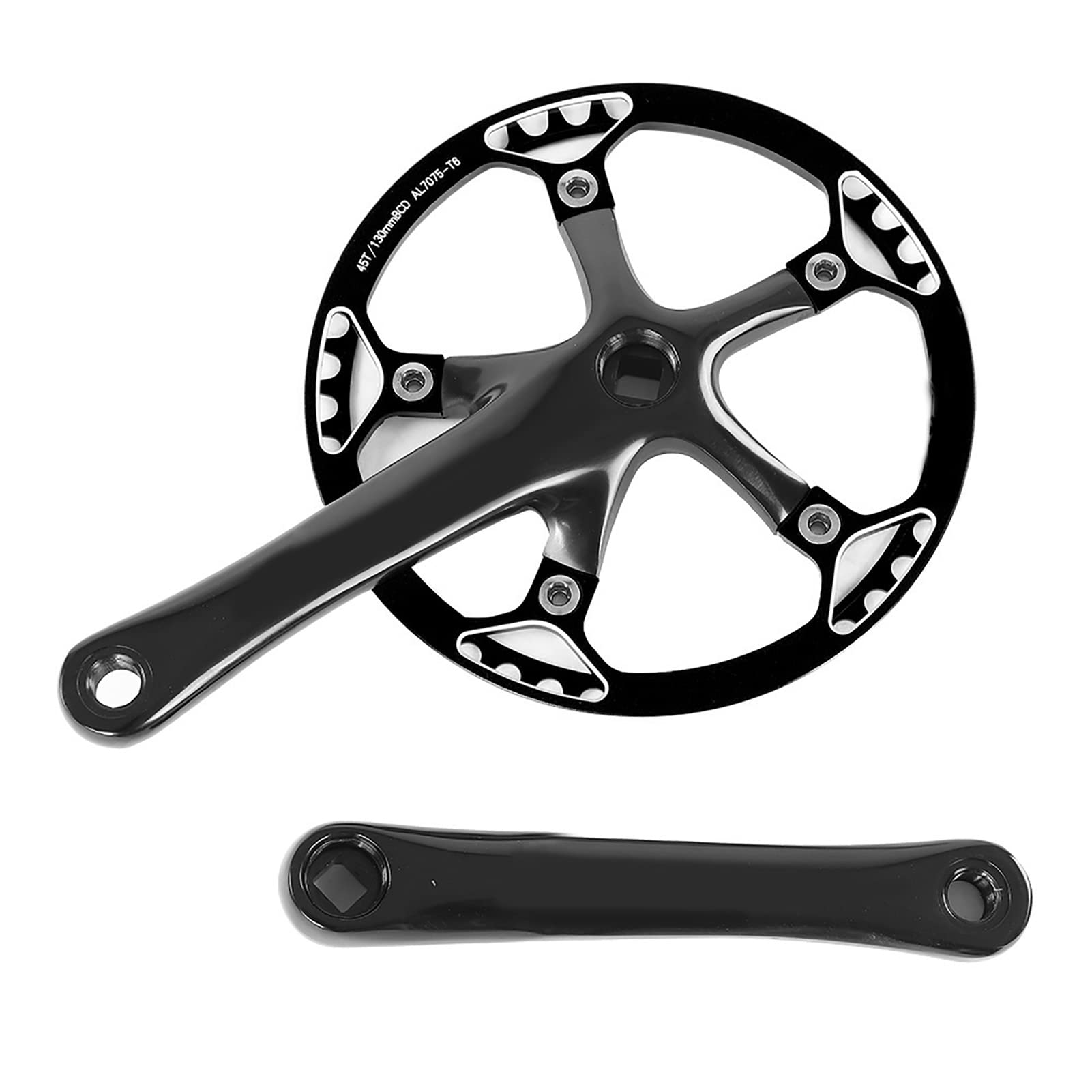 Dioche Speed Crankset, Bike Crankset 170mm Bicycle Chainwheel Chain Ring Set 45T 47T, 2Color(black 45T)