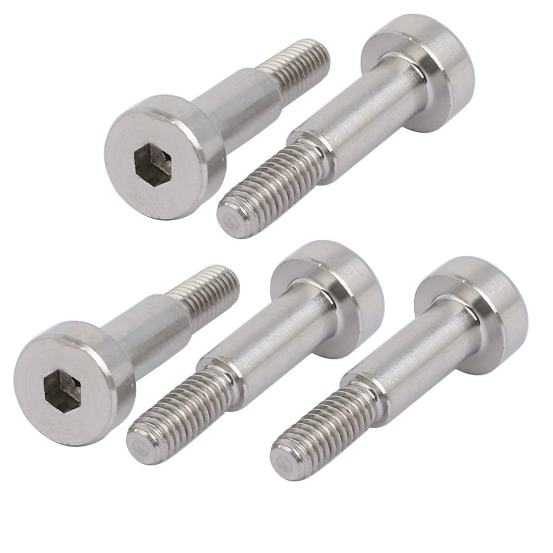 Sourcingmap 5pcs 304 Stainless Steel Hex Socket Shoulder Bolt 5mm Shoulder Dia 12mm Shoulder Length M4 Thread