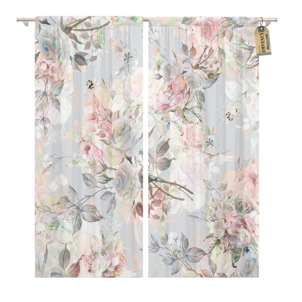 Amazon Com Emvency Window Curtains 2 Panels Rod Pocket Drapes