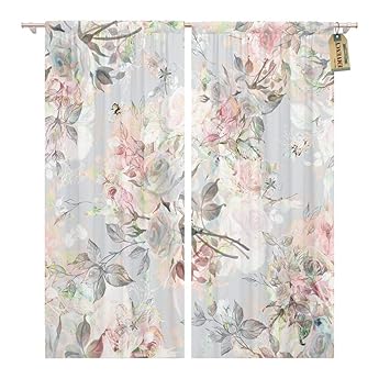 Amazon Com Emvency Window Curtains 2 Panels Rod Pocket Drapes