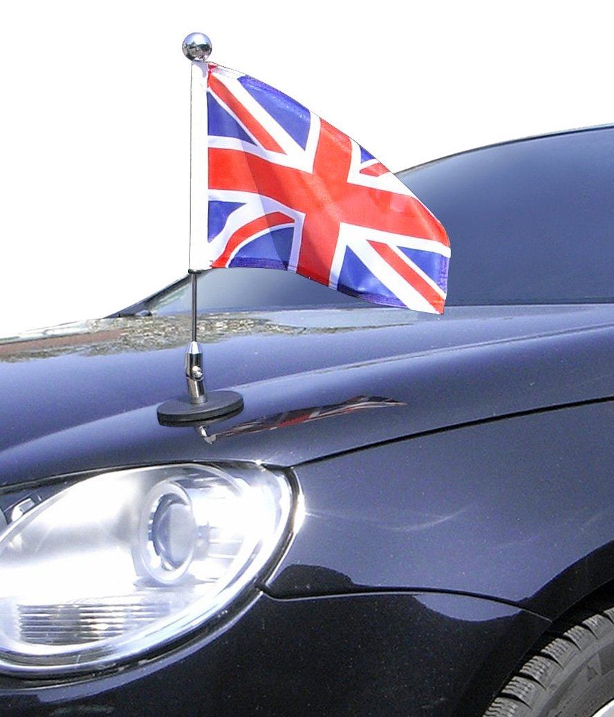 Car Flag Pole Diplomat1.30Chrome Great Britain