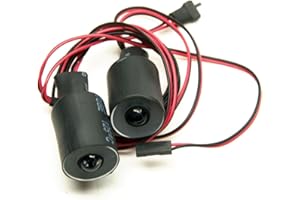 MOHERO 2 LEDs Angel Eyes & Demon Eyes LED Light Headlights for 1/10 RC Model Crawler Cars Headlamps (Red+Yellow, 22mm)