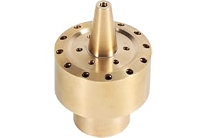 DUOKON Fountain Nozzle Heads, Brass Column Garden Pond Fountain Water Nozzle Multi Direction Jet Sprinkler Spray for Garden Pond Bring Beautiful Visual Effects (1/2")