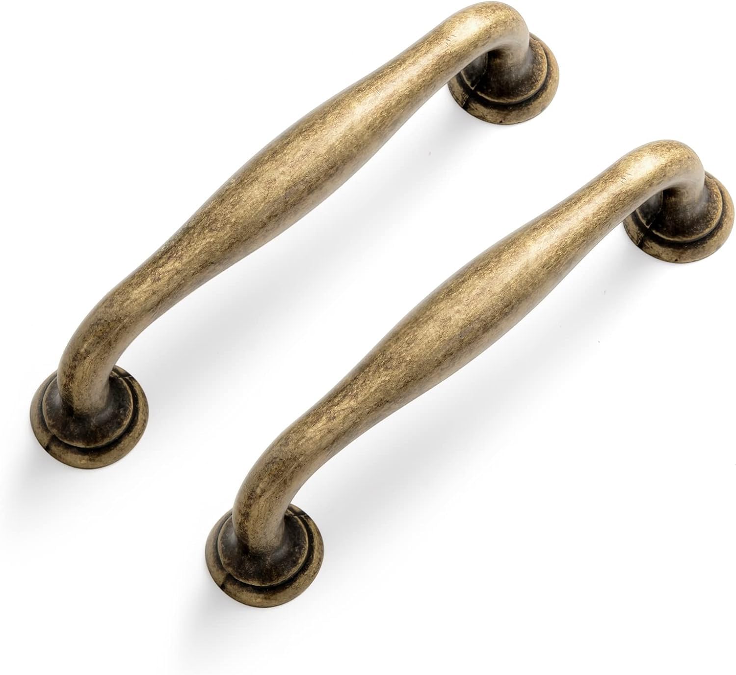 SYZOW Antique Brass Cabinet pulls, 6 Pack Vintage Drawer Pulls Dresser Pulls Kitchen Cabinet Handles Kitchen Handles for Cabinets 96mm Hole Centers (Bronze, Hole Center 96mm)