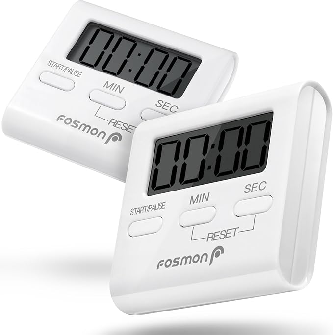 Fosmon Digital MultiPurpose Timer (2 Pack), Digital Display