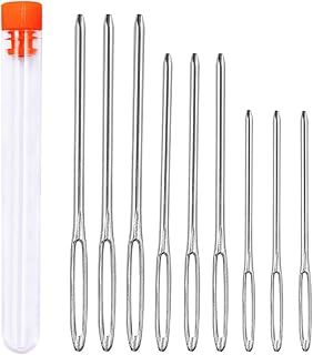 9 Stücke Nähen Nadeln Set, 3 Größen Große Augen Nadeln, Leder Nähen Nadeln Set für Hand Nähen Leder Handwerk