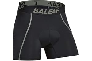 baleaf Men's Cycling Underwear Shorts 3D Padded Bike Bicycle Pants Quick-Dry Tights Gray Size L